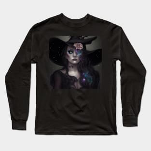 Women Wicca Art Witchy Artwork Beautiful Witch Girl 2 Long Sleeve T-Shirt